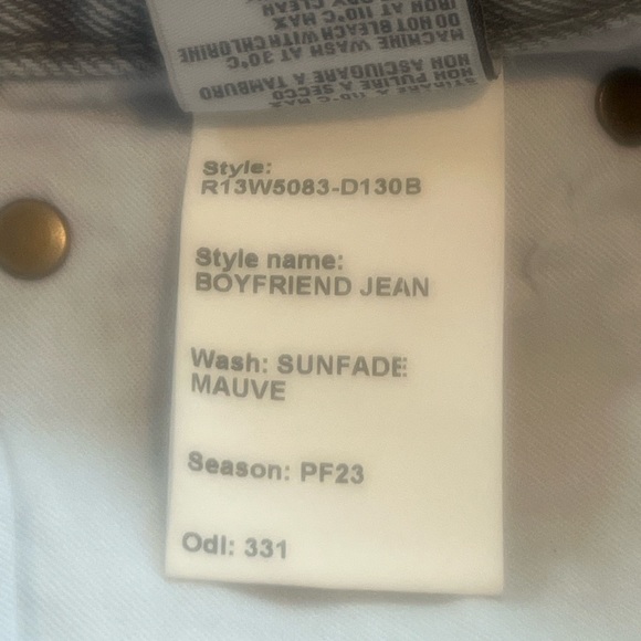 R13 Designer Boyfriend Jeans in Sunfade Mauve (Gray) Size 30 EUC Crop Italy - Picture 13 of 15